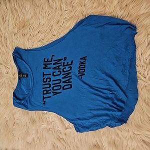 UK2LA “Trust Me, You Can Dance – Vodka” Muscle Tank Top | Blue | Size Small
